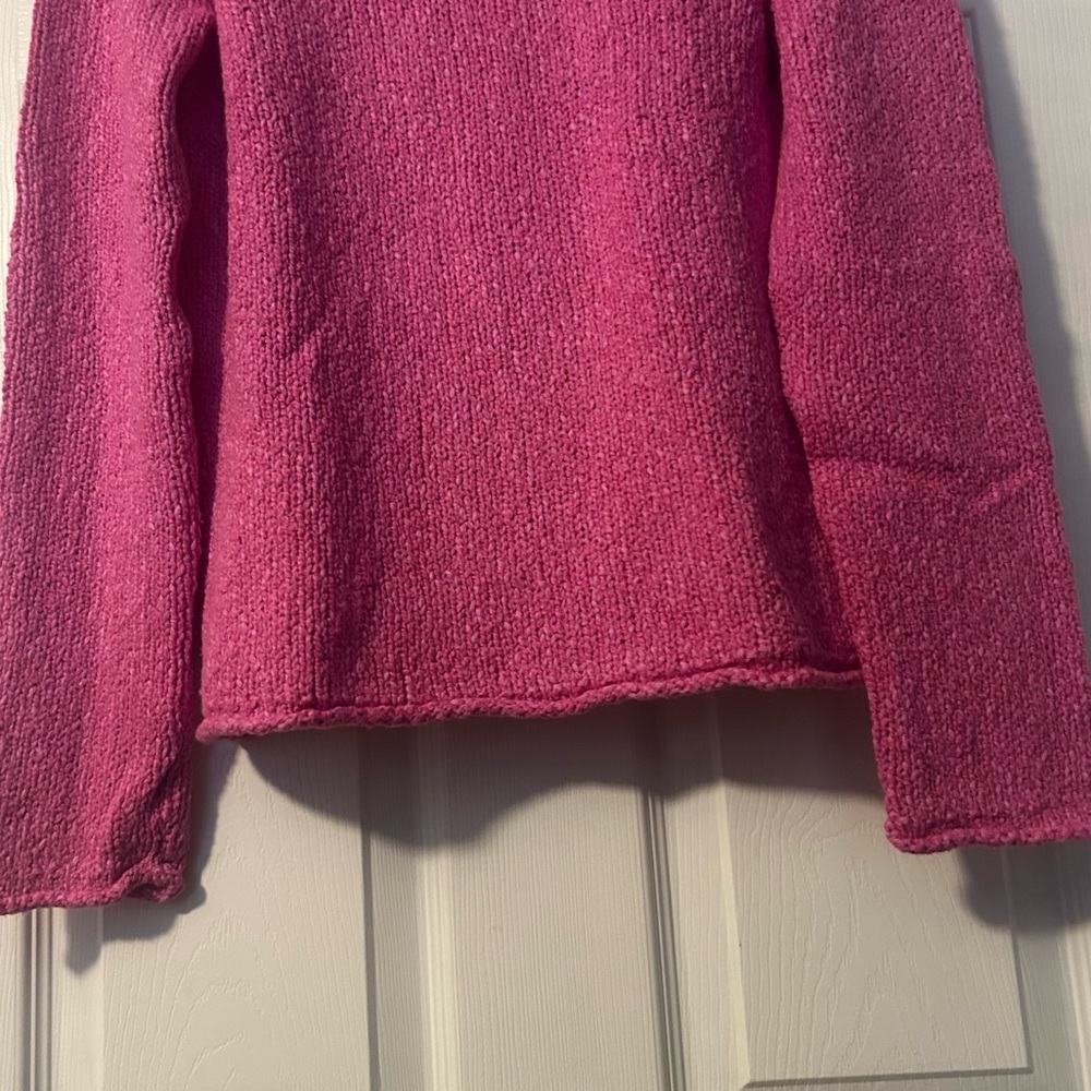 J. Crew Pink Women's Rollneck Sweater, NWT w/ Flaw (Easy Fix Stitch on the Seam) - Picture 3 of 6